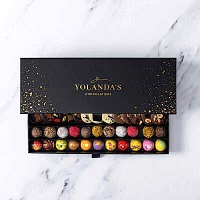 Chest of Selections Opened with Bonbons, Truffles and Mediants
