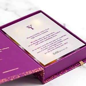 Corporate box custom message purple